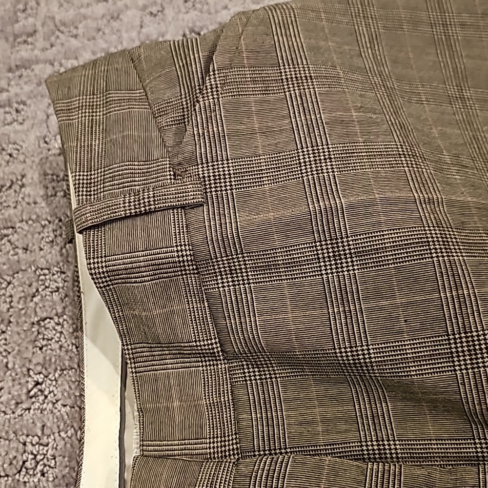 Brown tan plaid dress pants